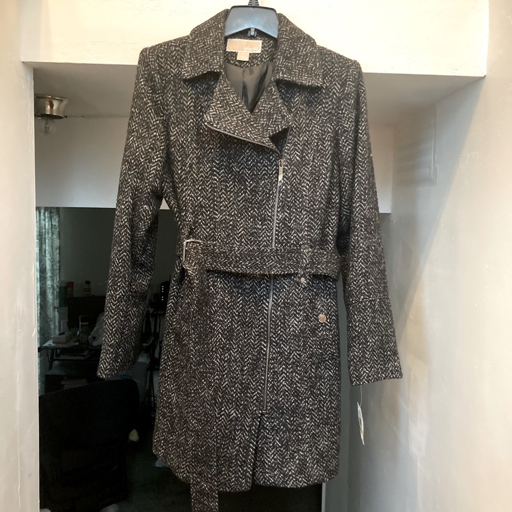 Michael Kors Asymmetrical Wool-Blend Coat